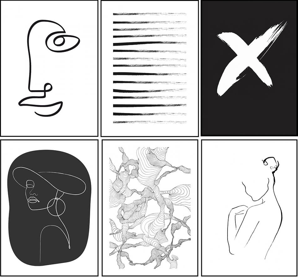 Grafische Poster in Schwarz-Weiß