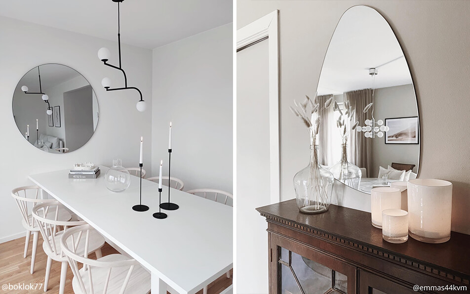 Runder Spiegel Esszimmer - ovaler Spiegel Wohnzimmer