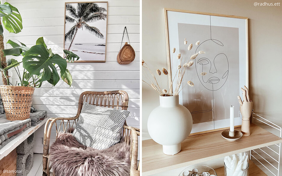 Poster und Bilderrahmen - naturnahe Einrichtung 