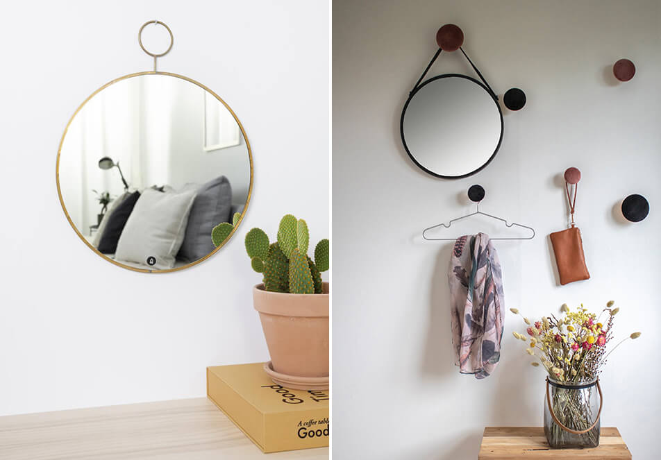 Runde Spiegel - Goldspiegel - schwarze Spiegel