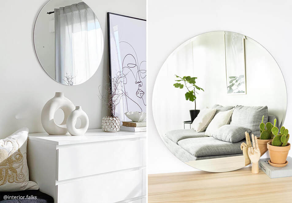 Runde Spiegel - helle Einrichtung